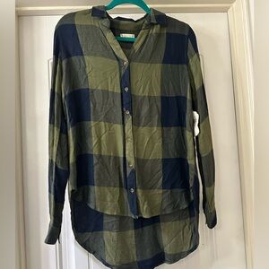 Altar'd State Green and Blue Plaid Button Down Shirt size small NWT